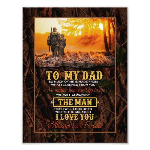 Dad Gifts  Letter To My Dad The Man I Love You Photo Print