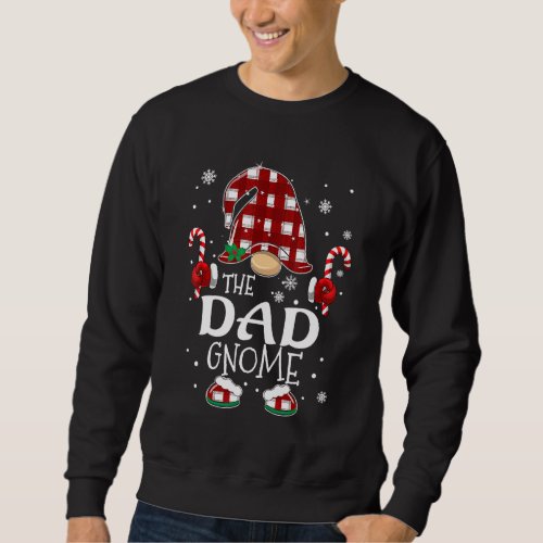 Dad Gnome Buffalo Plaid Christmas Tree Family Xmas Sweatshirt