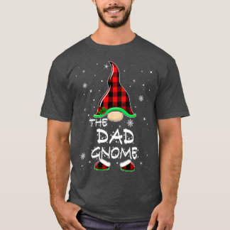 Dad Gnome Buffalo Plaid Matching Family Christmas T-Shirt