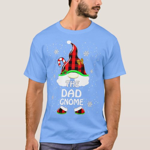 Dad Gnomies Red Plaid Matching Family Christma Fun T_Shirt