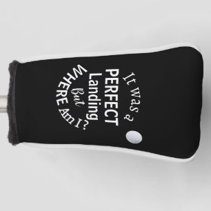 Dad Golf Ball Funny Humor Black White Type Custom Head Cover