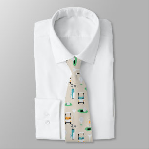 Dad Golfer Golfcart Golfing Sporty Neck Tie