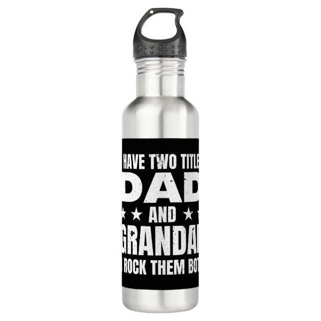 Dad Grandad Stainless Steel Water Bottle (Front)