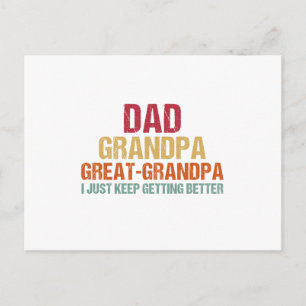 Dad Grandpa Great Grandpa Fathers Day Postcard