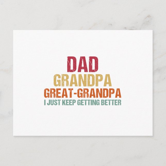 Dad Grandpa Great Grandpa Fathers Day Postcard (Front)