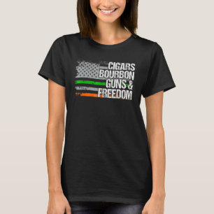 Dad Grandpa Veteran Irish Us Flag Cigars Bourbon G T-Shirt