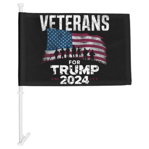 Dad Grandpa Veterans For Trump 2024 American Flag 