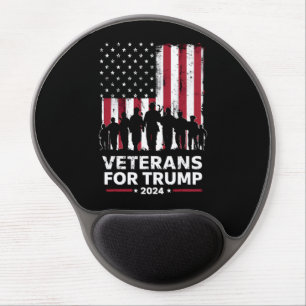 Dad Grandpa Veterans For Trump 2024 American Flag Gel Mouse Pad