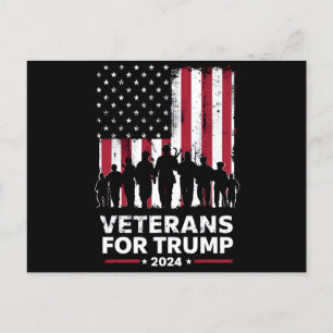 Dad Grandpa Veterans For Trump 2024 American Flag Postcard
