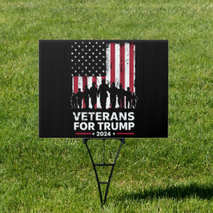 Dad Grandpa Veterans For Trump 2024 American Flag Sign
