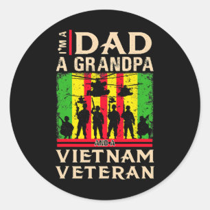 Dad Grandpa Vietnam Veteran Shirts veteran fathers Classic Round Sticker