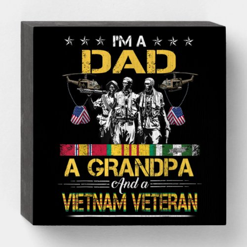 Dad Grandpa Vietnam Veteran Vintage Military Wooden Box Sign