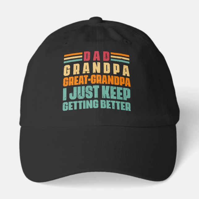 Dad great Grandpa word art  Hat (Front)