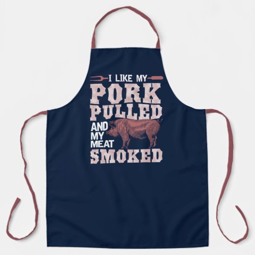 Dad Grill Butt Rubbed and My Pork Pulled Pig Navy Apron