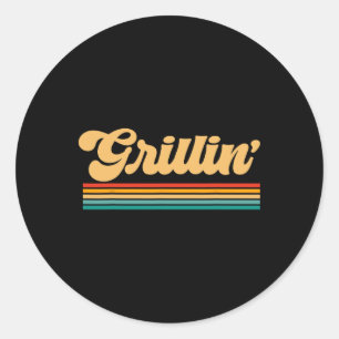 Dad Grilling Bbq Cooking Chef Classic Round Sticker