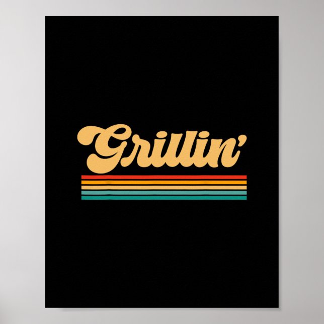 Dad Grilling Bbq Cooking Chef  Poster (Front)