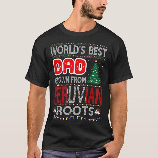 Dad Grown Peruvian Roots Christmas Ugly Sweater (Front)
