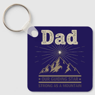Dad Guiding Star Mountain Keychain