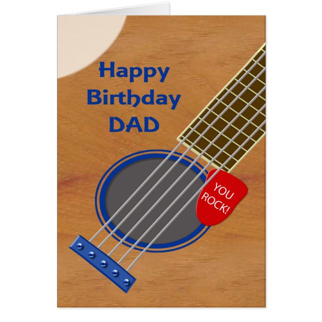 Dad Guitar Player Birthday Cards (Front)