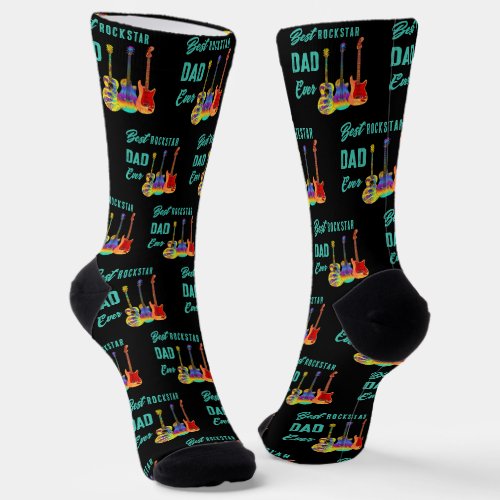 Dad Guitar Quote Fathers Day Socks