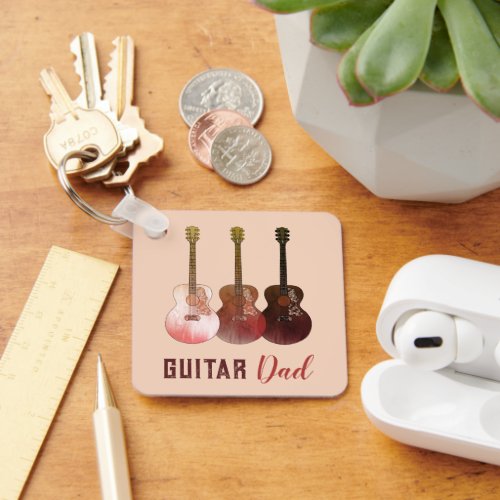 Dad Guitars Slogan vintage Keychain