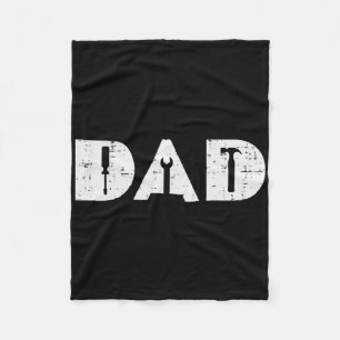 Dad Handy Tools Funny Fathers Day Mechanic Daddy P Fleece Blanket