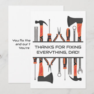 Dad Handyman, Tools, Father's Day, Daddy Birthday Holiday Card