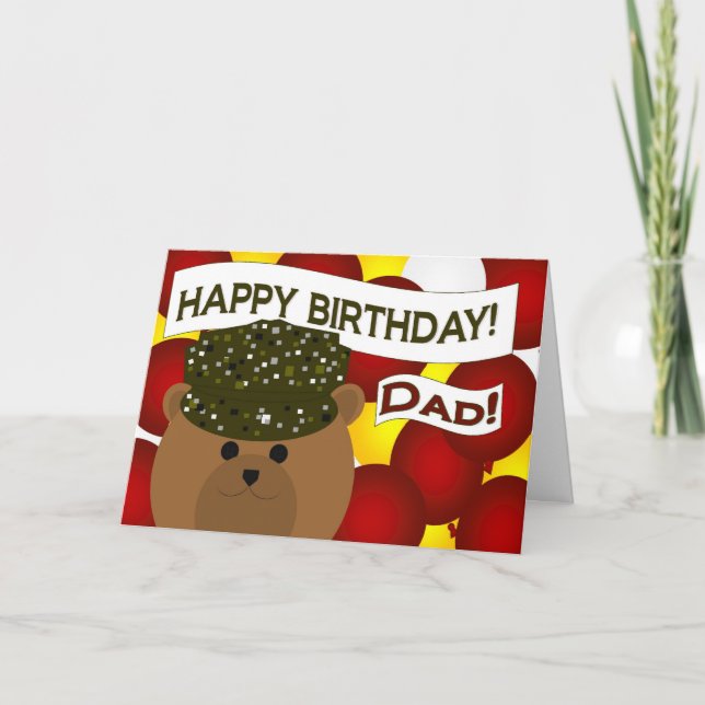 Dad - Happy Birthday Army Soldier! Card (Front)