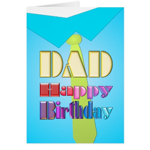 DAD HAPPY BIRTHDAY blue shirt & tie fun greeting Card | Zazzle