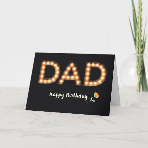 Dad, Happy Birthday Marquee Light Bulb Letters, Or