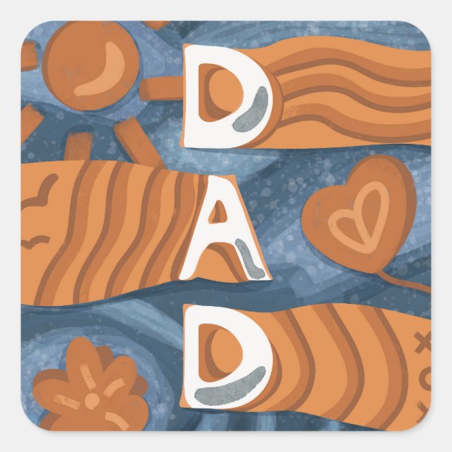 Dad - Happy Father’s Day Square Sticker (Front)