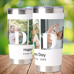 Dad Happy Fathers Day 3 Photo Collage Insulated Tumbler