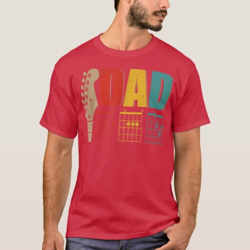 DAD Happy Fathers Day Cool Dad Guitarist Guitar Lo T_Shirt