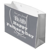 Dad Happy Father's Day Custom Name Modern Cute Large Gift Bag | Zazzle