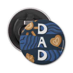 Dad - Happy Father's Day Navy Blue Bottle Opener