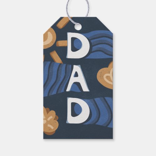 Dad _ Happy Fathers Day Navy Blue Gift Tags