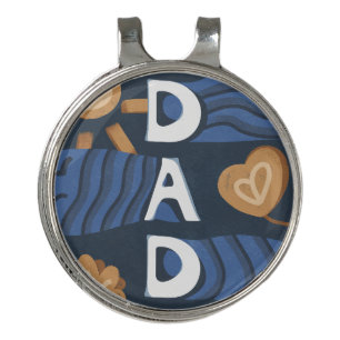 Dad - Happy Father's Day Navy Blue Golf Hat Clip