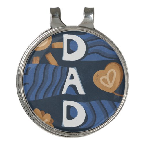 Dad _ Happy Fathers Day Navy Blue Golf Hat Clip