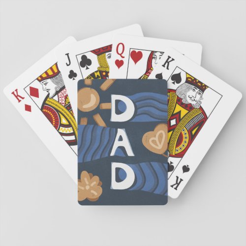 Dad _ Happy Fathers Day Navy Blue Poker Cards