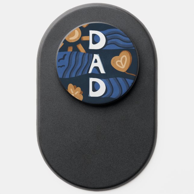 Dad - Happy Father's Day Navy Blue PopSocket (Popsocket)