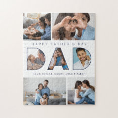 Dad Happy Father's Day Photo Collage Jigsaw Puzzle at Zazzle
