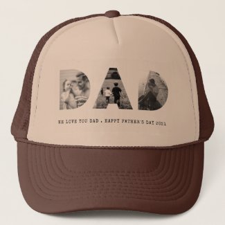 DAD Happy Fathers Day Photo Trucker Hat