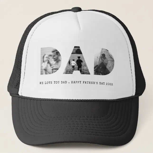 Dad Happy Fathers Day Photo Trucker Hat 