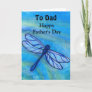 Dad Happy's Day Blue Dragonfly Card