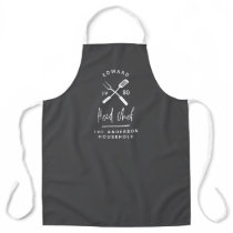 Dad head chef bbq grill Christmas birthday modern  Apron