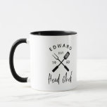 Dad head chef bbq grill Christmas birthday modern Mug<br><div class="desc">Head chef bbq grill Christmas,  birthday,  Mothers or Fathers day Dad modern coffee mug black and white design.</div>