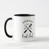 Dad head chef bbq grill Christmas birthday modern Mug