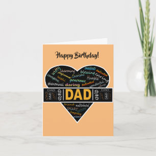Dad Heart African American Birthday Card