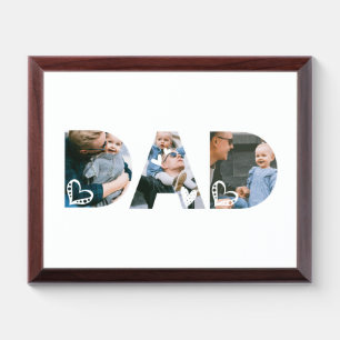 Dad Heart Collage Father's Day Keepsake Plaque