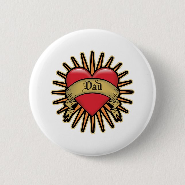 Dad Heart Tattoo Button (Front)